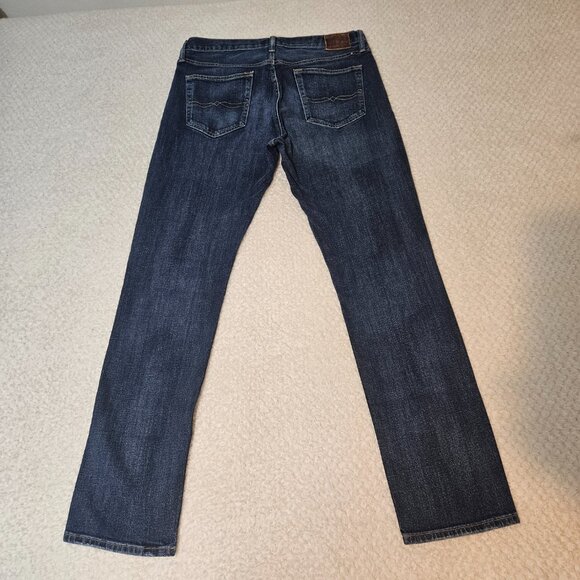 Lucky Brand Mens 121 Heritage Slim Jean 34 x 34 Indigo Dark Wash Zip Fly Stretch - Picture 3 of 10